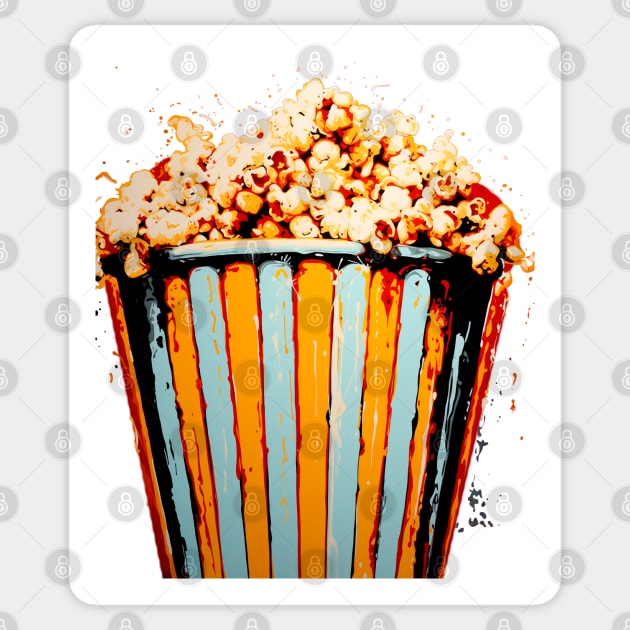 Popcorn: Enjoy the Show on a dark (Knocked Out) background Sticker by Puff Sumo